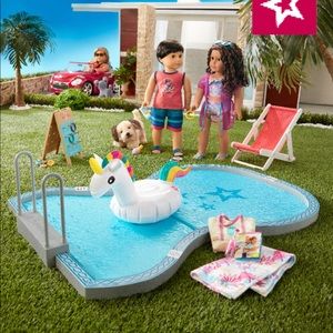 American girl swimming pool